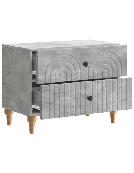 Armadio da Notte con cassetto Grigio Cemento 62 x 34,5 x 48 cm