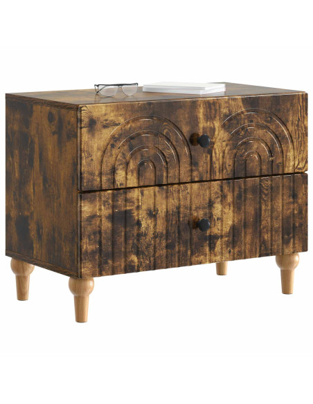 Armadio da Notte con cassetto Rovere Fumo 62 x 34,5 x 48 cm