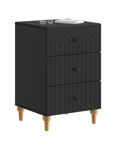 Armadio da Notte Nero 43x 41 x 66,5 cm Legno ingegnerizzato