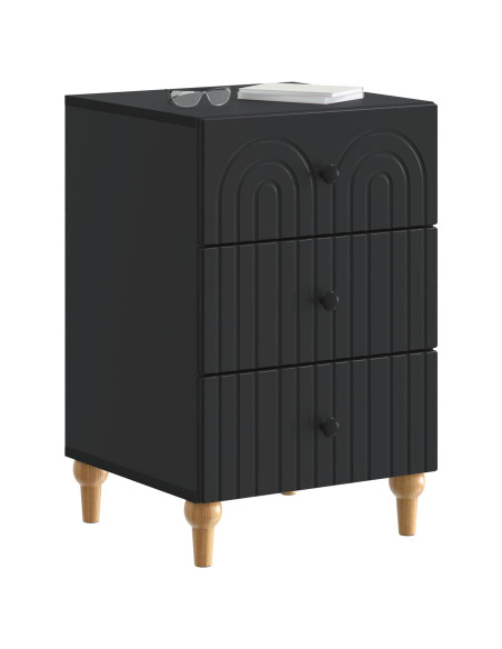 Armadio da Notte Nero 43x 41 x 66,5 cm Legno ingegnerizzato