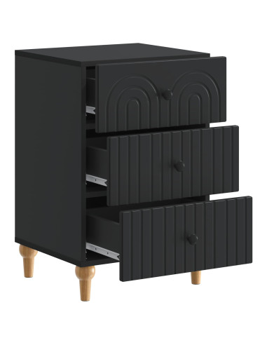 Armadio da Notte Nero 43x 41 x 66,5 cm Legno ingegnerizzato