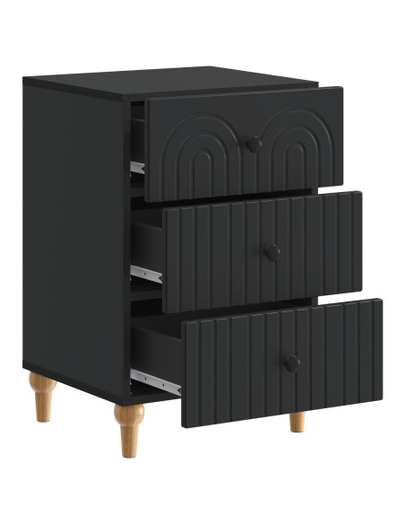 Armadio da Notte Nero 43x 41 x 66,5 cm Legno ingegnerizzato
