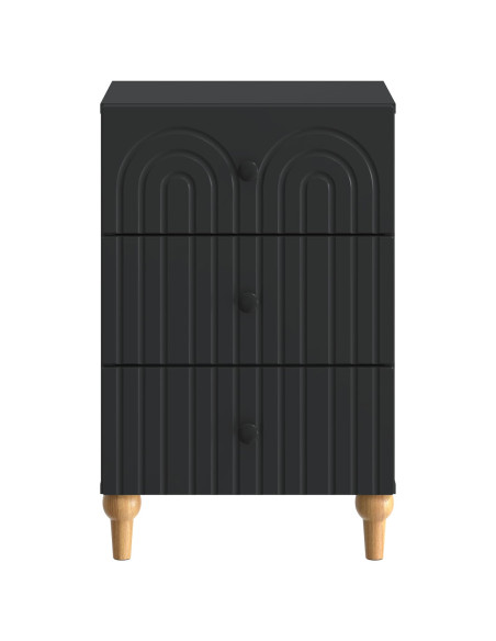 Armadio da Notte Nero 43x 41 x 66,5 cm Legno ingegnerizzato