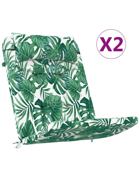 Cuscini per sedie Foglia 2 pcs Motivo Foglia 58 x 77 x 4,5 cm