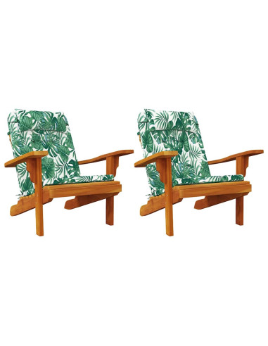 Cuscini per sedie Foglia 2 pcs Motivo Foglia 58 x 77 x 4,5 cm