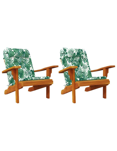 Cuscini per sedie Foglia 2 pcs Motivo Foglia 58 x 77 x 4,5 cm