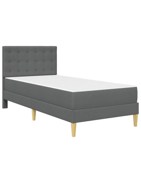 Struttura letto con materasso Grigio scuro 90 x 190 cm Tessuto