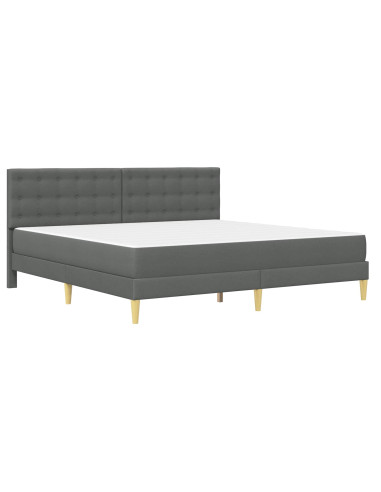 Struttura letto con materasso Grigio scuro 180 x 200 cm Tessuto