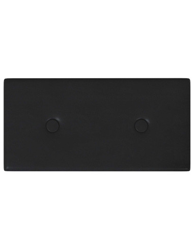 Testiera da Parete 12 pcs Nero 30 x 15 cm Pelle Sintetica