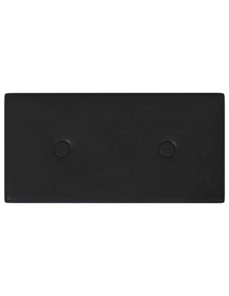 Testiera da Parete 12 pcs Nero 30 x 15 cm Pelle Sintetica