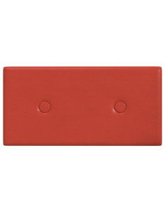 Testiera da Parete 12 pcs Rosso 30 x 15 cm Pelle Sintetica 2