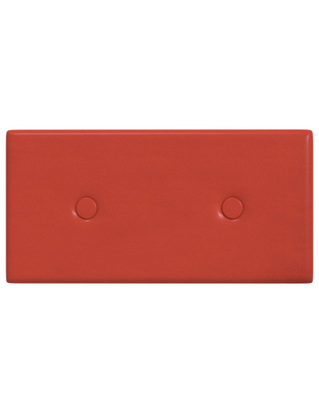 Testiera da Parete 12 pcs Rosso 30 x 15 cm Pelle Sintetica
