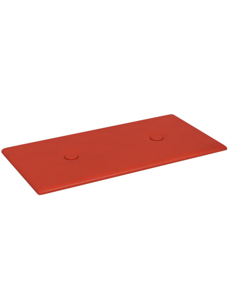 Testiera da Parete 12 pcs Rosso 30 x 15 cm Pelle Sintetica