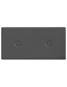 Testiera da Parete 12 pcs Grigio 30 x 15 cm Pelle Sintetica 2