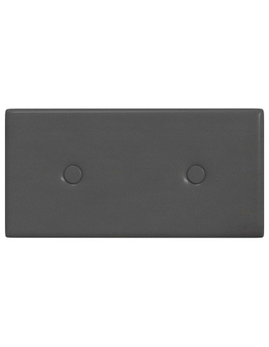 Testiera da Parete 12 pcs Grigio 30 x 15 cm Pelle Sintetica