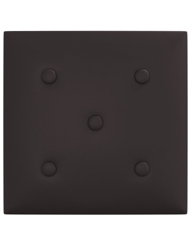 Testiera da Parete 12 pcs Nero 30 x 30 cm Pelle Sintetica