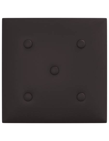 Testiera da Parete 12 pcs Nero 30 x 30 cm Pelle Sintetica