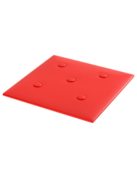 Testiera da Parete 12 pcs Rosso 30 x 30 cm Pelle Sintetica