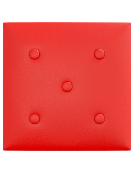 Testiera da Parete 12 pcs Rosso 30 x 30 cm Pelle Sintetica