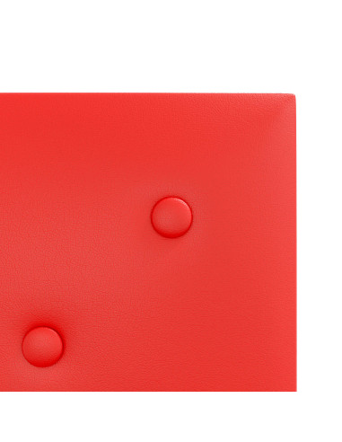 Testiera da Parete 12 pcs Rosso 30 x 30 cm Pelle Sintetica