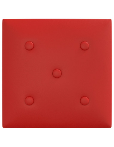 Testiera da Parete 12 pcs Rosso Vino 30 x 30 cm Pelle Sintetica