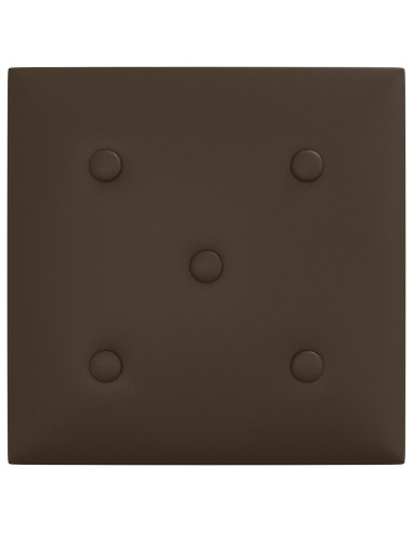 Testiera da Parete 12 pcs Marrone 30 x 30 cm Pelle Sintetica
