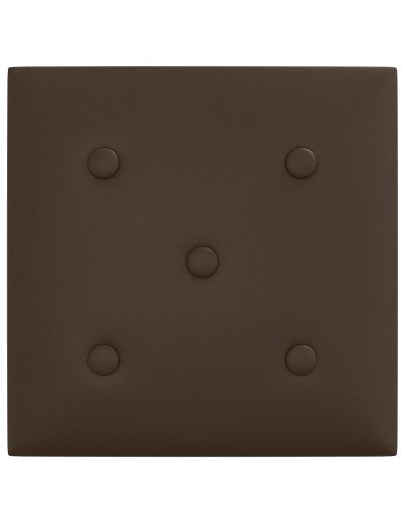 Testiera da Parete 12 pcs Marrone 30 x 30 cm Pelle Sintetica