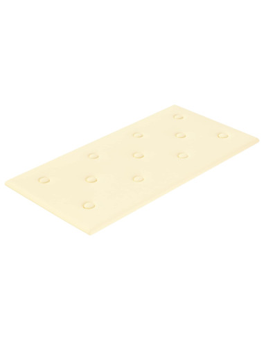 Testiera da Parete 12 pcs Crema 60 x 30 cm Pelle Sintetica