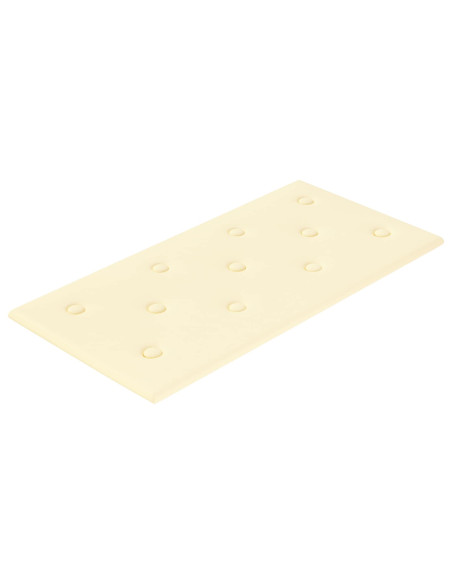 Testiera da Parete 12 pcs Crema 60 x 30 cm Pelle Sintetica