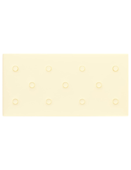 Testiera da Parete 12 pcs Crema 60 x 30 cm Pelle Sintetica
