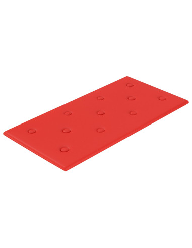 Testiera da Parete 12 pcs Rosso 60 x 30 cm Pelle Sintetica