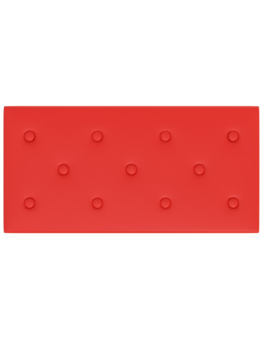 Testiera da Parete 12 pcs Rosso 60 x 30 cm Pelle Sintetica