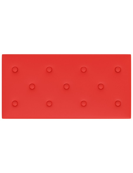 Testiera da Parete 12 pcs Rosso 60 x 30 cm Pelle Sintetica