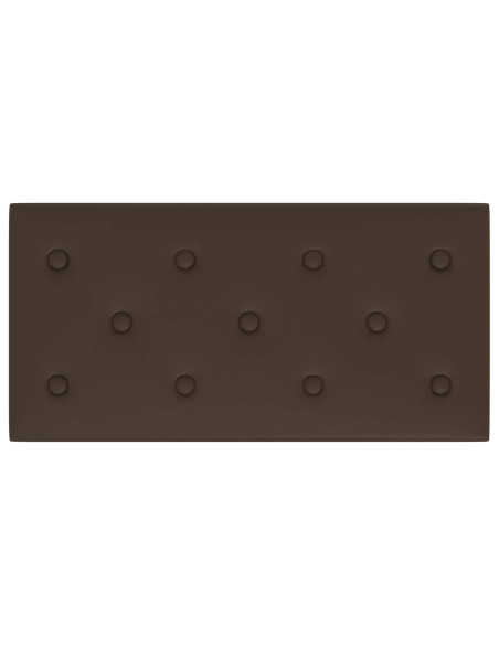 Testiera da Parete 12 pcs Marrone 60 x 30 cm Pelle Sintetica