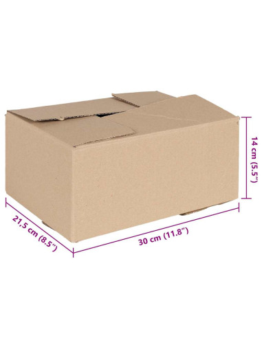 Scatola Pieghevole 50 pcs Naturale 30 x 21,5 x 14 cm Cartone