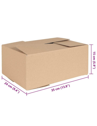 Scatola Pieghevole 50 pcs Naturale 35 x 24 x 15 cm Cartone