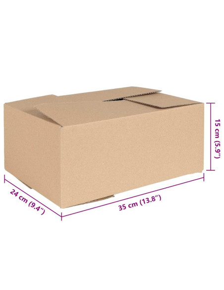 Scatola Pieghevole 50 pcs Naturale 35 x 24 x 15 cm Cartone
