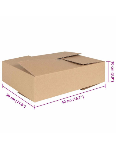 Scatola Pieghevole 50 pcs Naturale 40 x 30 x 10 cm Cartone