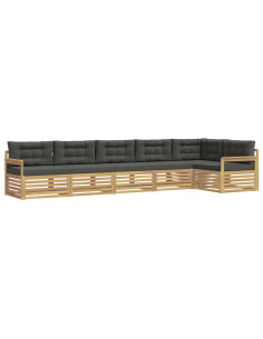 Set di divani da esterno 6 pcs Bianco e Antracite Poliestere 2