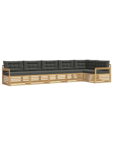 Set di divani da esterno 6 pcs Bianco e Antracite Poliestere