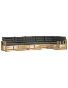 Set di divani da esterno 6 pcs Bianco e Antracite Poliestere 2