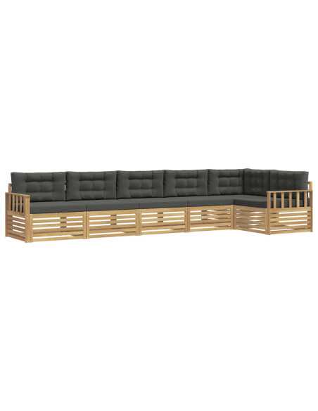 Set di divani da esterno 6 pcs Bianco e Antracite Poliestere