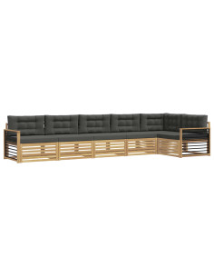 Set di divani da esterno 6 pcs Bianco e Antracite Poliestere 2