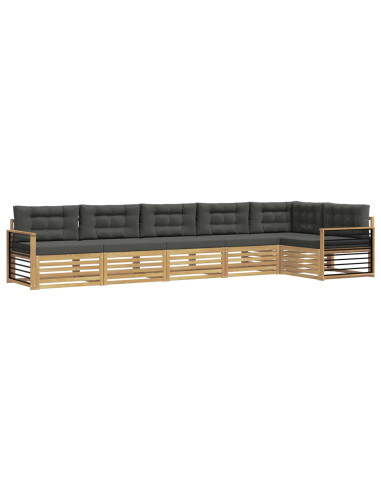 Set di divani da esterno 6 pcs Bianco e Antracite Poliestere