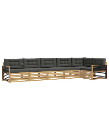 Set di divani da esterno 6 pcs Bianco e Antracite Poliestere
