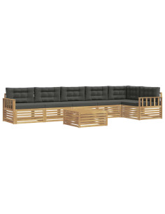 Set di divani da esterno con cuscino 7 pcs Bianco e Antracite 2