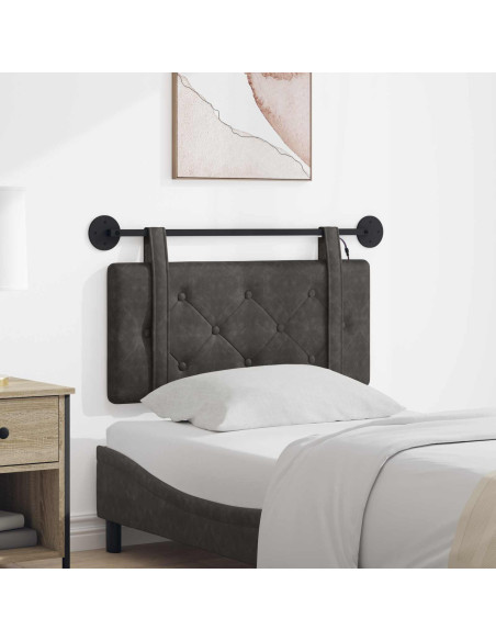 Testiera sospesa Con luce LED Nero PU Antico