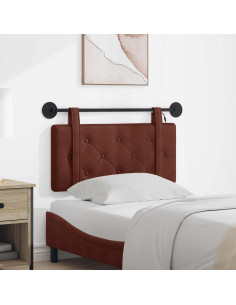 Testiera sospesa Con luce LED Marrone Lucido PU Antico