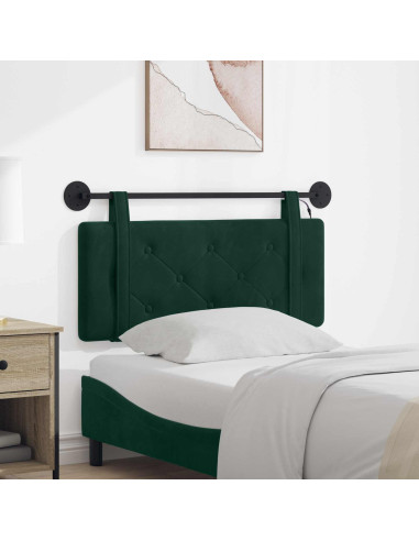 Testiera sospesa Con luce LED Verde Scuro Velluto