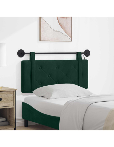 Testiera sospesa Con luce LED Verde Scuro Velluto